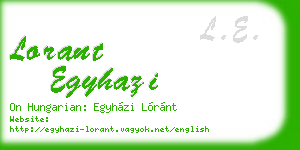 lorant egyhazi business card